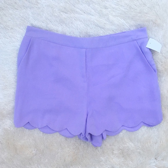 •Naked Zebra• Lavender Scalloped Shorts - Picture 5 of 7